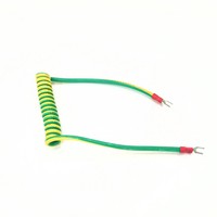 1.0mm square yellow-green ground cable with U-shaped terminals