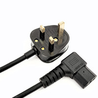European standard 3-core 0.75 square pu bright face three-pin plug with character tail spring wire