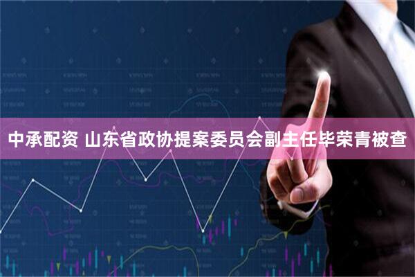 中承配资 山东省政协提案委员会副主任毕荣青被查