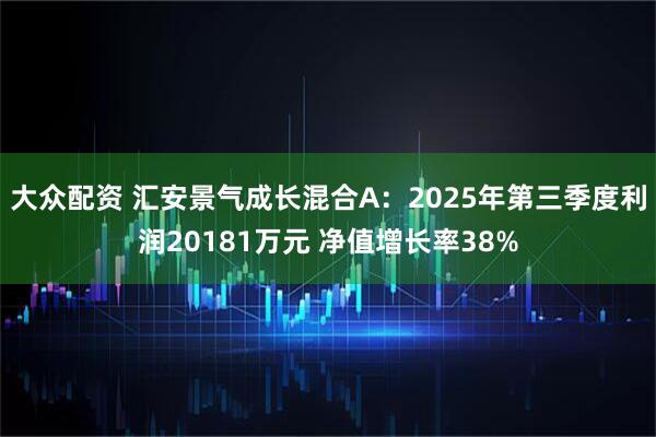 大众配资 汇安景气成长混合A：2025年第三季度利润20181万元 净值增长率38%